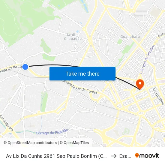 Av Lix Da Cunha 2961 Sao Paulo Bonfim (Campinas) to Esamc map