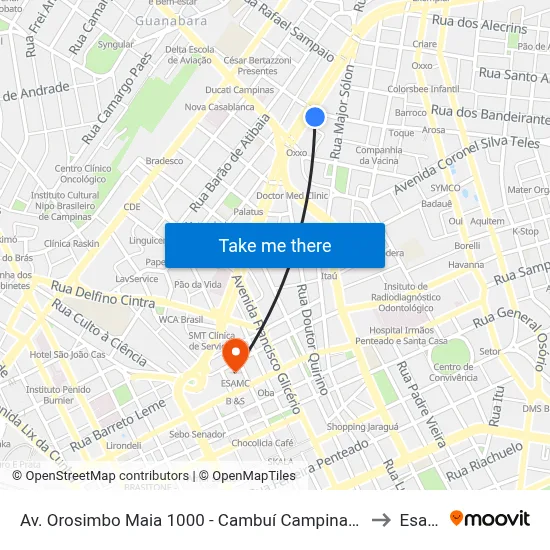 Av. Orosimbo Maia 1000 - Cambuí Campinas - SP Brasil to Esamc map