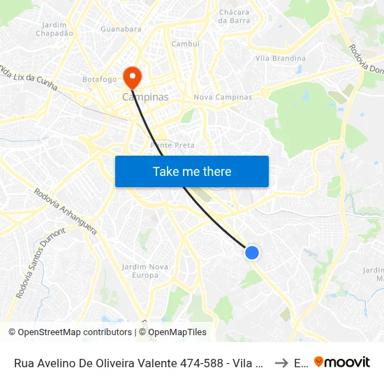 Rua Avelino De Oliveira Valente 474-588 - Vila Georgina Campinas - São Paulo 13043-805 República Federativa Do Brasil to Esamc map