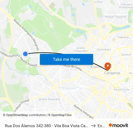 Rua Dos Álamos 342-380 - Vila Boa Vista Campinas - SP Brasil to Esamc map