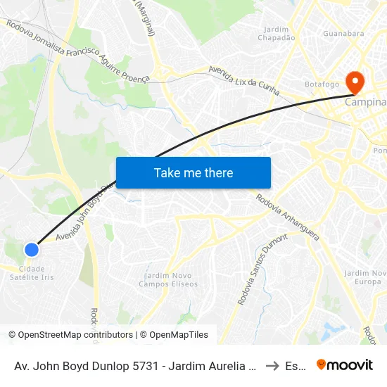 Av. John Boyd Dunlop 5731 - Jardim Aurelia Campinas - SP Brasil to Esamc map