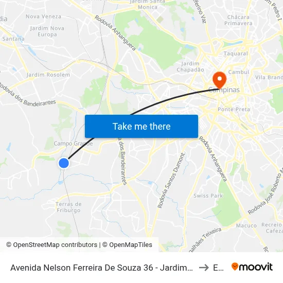Avenida Nelson Ferreira De Souza 36 - Jardim Florence Campinas - SP 13059-001 Brasil to Esamc map