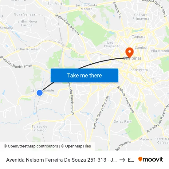 Avenida Nelsom Ferreira De Souza 251-313 - Jardim Florence Campinas - SP 13059-001 Brasil to Esamc map