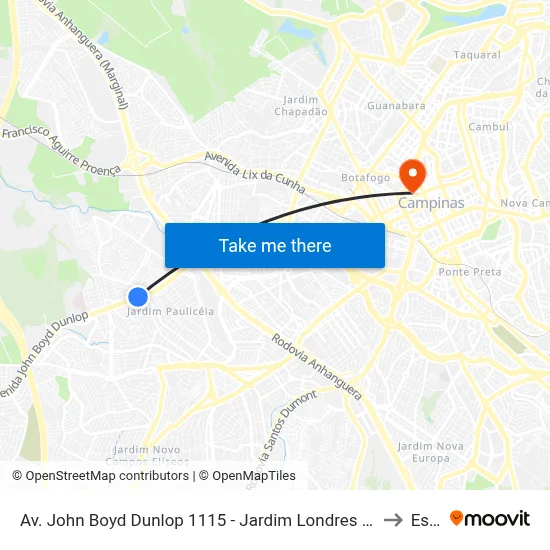Av. John Boyd Dunlop 1115 - Jardim Londres Campinas - SP 13060-803 Brasil to Esamc map