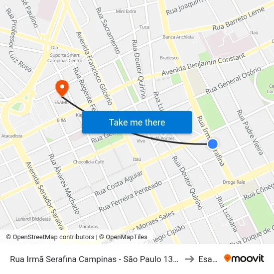 Rua Irmã Serafina Campinas - São Paulo 13015 Brasil to Esamc map