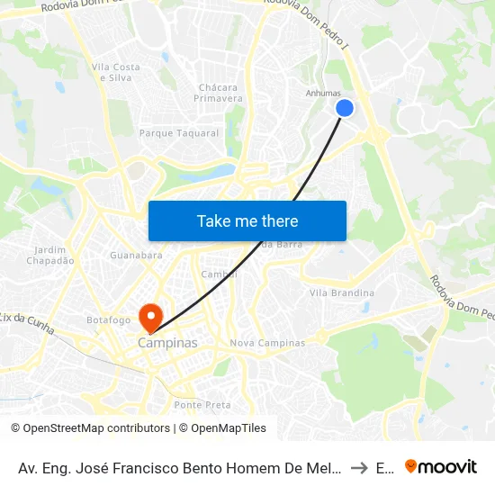 Av. Eng. José Francisco Bento Homem De Mello 221-261 - Fazenda São Quirino Campinas - SP Brasil to Esamc map