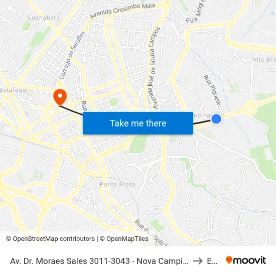 Av. Dr. Moraes Sales 3011-3043 - Nova Campinas Campinas - SP 13092-111 Brasil to Esamc map