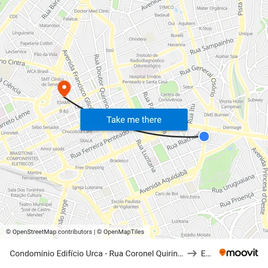 Condomínio Edifício Urca - Rua Coronel Quirino 149 - Cambuí Campinas - SP Brasil to Esamc map