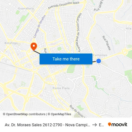 Av. Dr. Moraes Sales 2612-2790 - Nova Campinas Campinas - SP 13100-201 Brasil to Esamc map