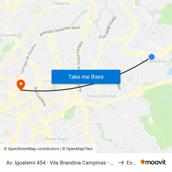 Av. Iguatemi 454 - Vila Brandina Campinas - SP 13092-500 Brasil to Esamc map