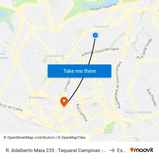 R. Adalberto Maia 235 - Taquaral Campinas - SP 13076-015 Brasil to Esamc map