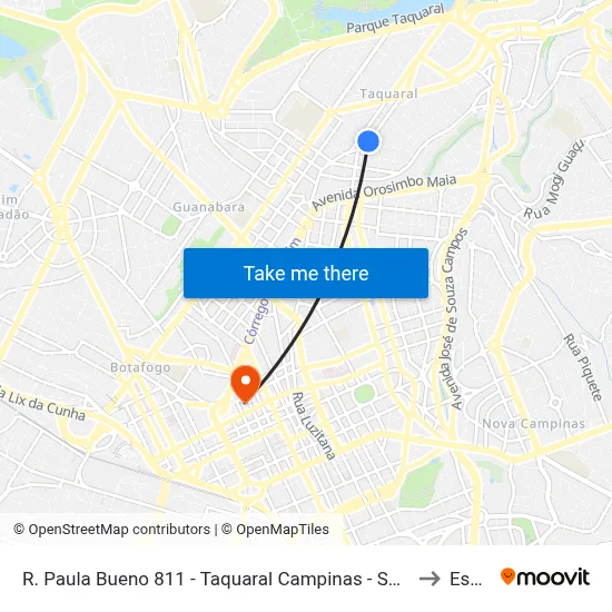 R. Paula Bueno 811 - Taquaral Campinas - SP 13076-061 Brasil to Esamc map