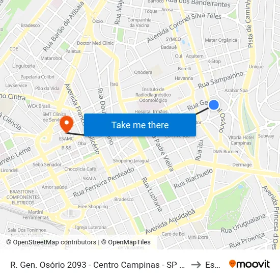R. Gen. Osório 2093 - Centro Campinas - SP 13010-110 Brasil to Esamc map