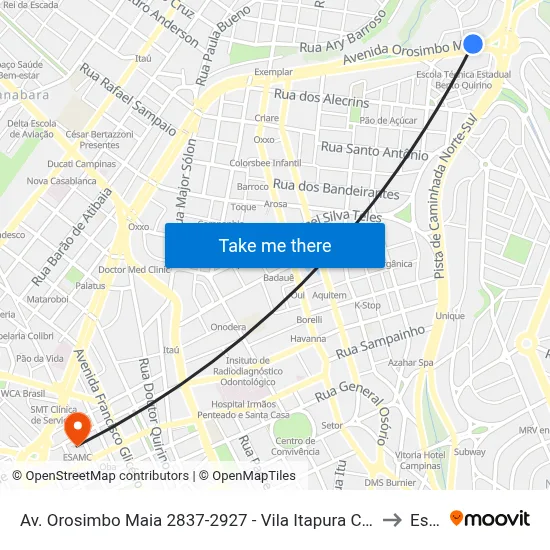 Av. Orosimbo Maia 2837-2927 - Vila Itapura Campinas - SP 13023-002 Brasil to Esamc map