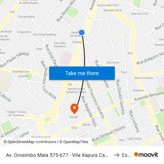 Av. Orosimbo Maia 575-677 - Vila Itapura Campinas - SP 13023-002 Brasil to Esamc map