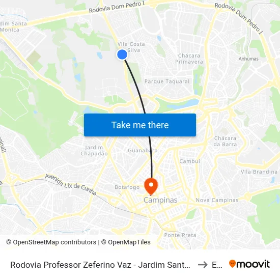 Rodovia Professor Zeferino Vaz - Jardim Santa Genebra II (Barao Geraldo) Campinas - SP Brasil to Esamc map