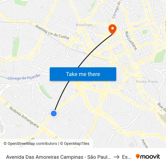 Avenida Das Amoreiras Campinas - São Paulo 13036-225 Brasil to Esamc map