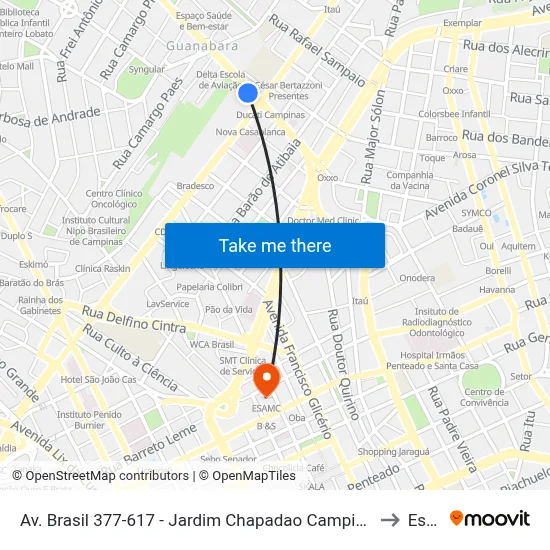 Av. Brasil 377-617 - Jardim Chapadao Campinas - SP 13070-178 Brasil to Esamc map