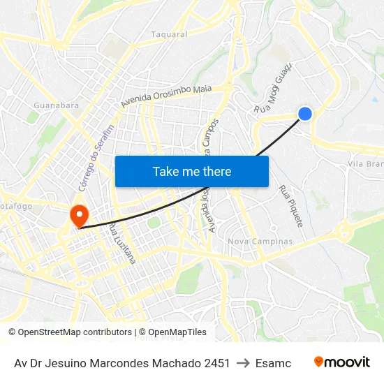 Av Dr Jesuino Marcondes Machado 2451 to Esamc map