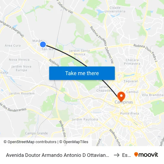 Avenida Doutor Armando Antonio D Ottaviano Campinas - São Paulo Brasil to Esamc map