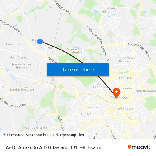Av Dr Armando A D Ottaviano 391 to Esamc map