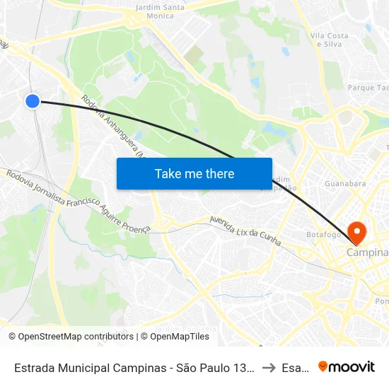 Estrada Municipal Campinas - São Paulo 13068 Brasil to Esamc map