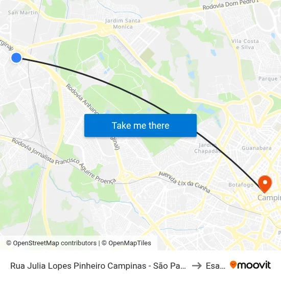 Rua Julia Lopes Pinheiro Campinas - São Paulo 13067 Brasil to Esamc map
