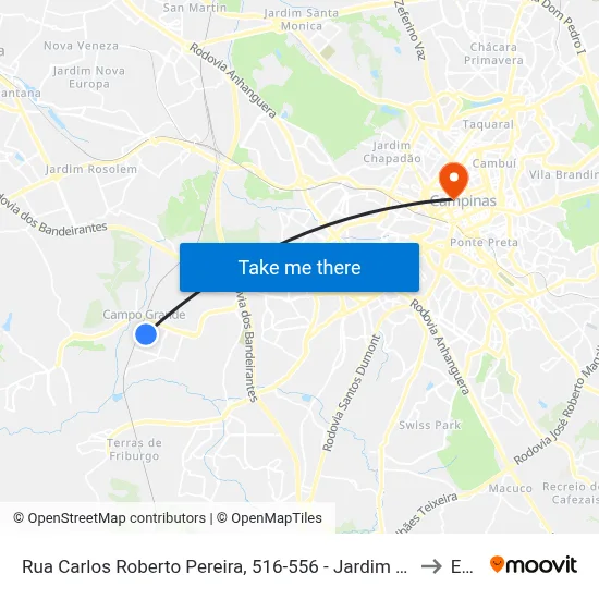 Rua Carlos Roberto Pereira, 516-556 - Jardim Florence Campinas - SP 13059-020 Brasil to Esamc map