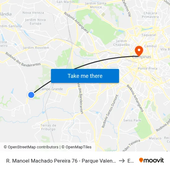 R. Manoel Machado Pereira 76 - Parque Valenca I Campinas - SP 13058-500 Brasil to Esamc map