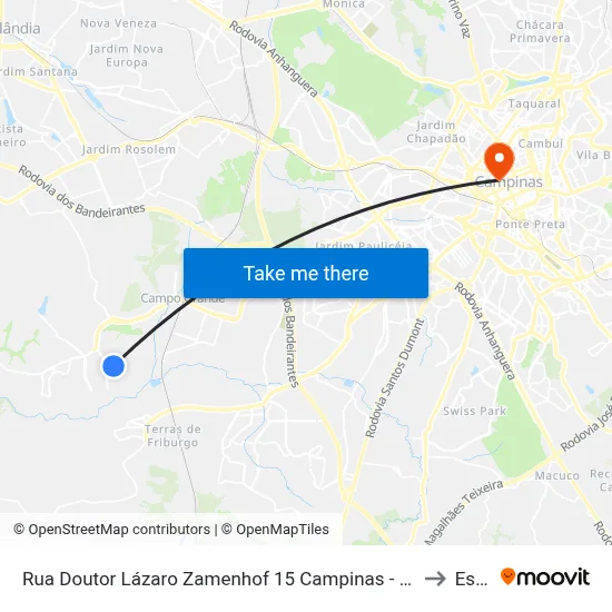 Rua Doutor Lázaro Zamenhof 15 Campinas - São Paulo 13058-372 Brasil to Esamc map