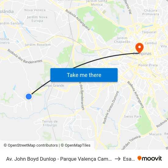 Av. John Boyd Dunlop - Parque Valença Campinas - SP Brasil to Esamc map