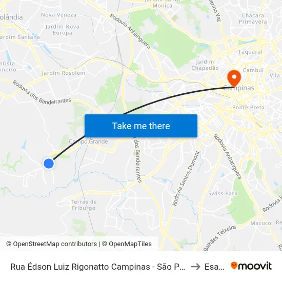 Rua Édson Luiz Rigonatto Campinas - São Paulo Brasil to Esamc map