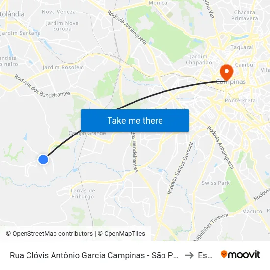 Rua Clóvis Antônio Garcia Campinas - São Paulo 13058 Brasil to Esamc map