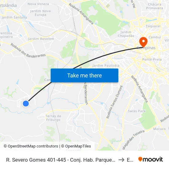 R. Severo Gomes 401-445 - Conj. Hab. Parque Itajai Campinas - SP 13058-035 Brasil to Esamc map