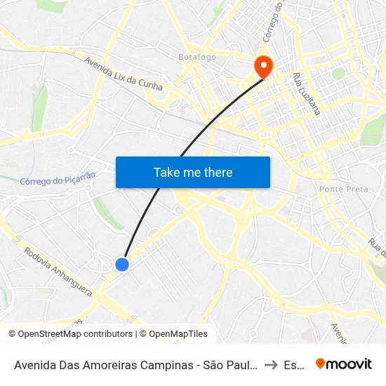 Avenida Das Amoreiras Campinas - São Paulo 13036-225 Brasil to Esamc map