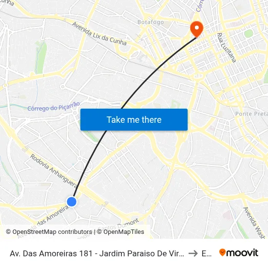 Av. Das Amoreiras 181 - Jardim Paraiso De Viracopos Campinas - SP 13052-205 Brasil to Esamc map