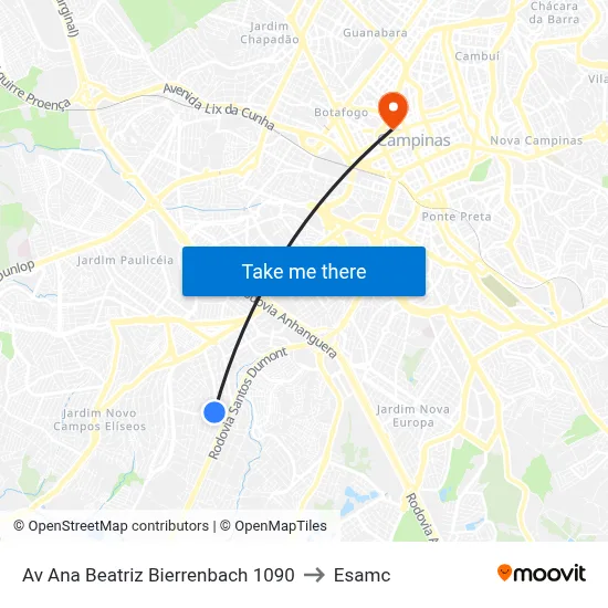 Av Ana Beatriz Bierrenbach 1090 to Esamc map
