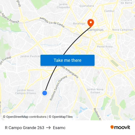 R Campo Grande 263 to Esamc map