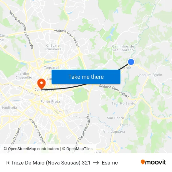 R Treze De Maio (Nova Sousas) 321 to Esamc map