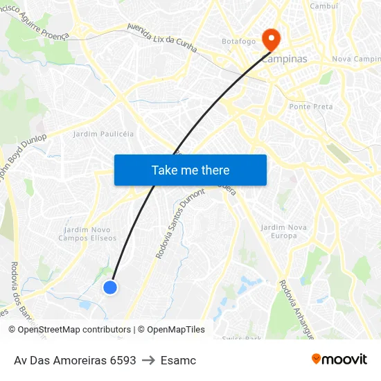 Av Das Amoreiras 6593 to Esamc map