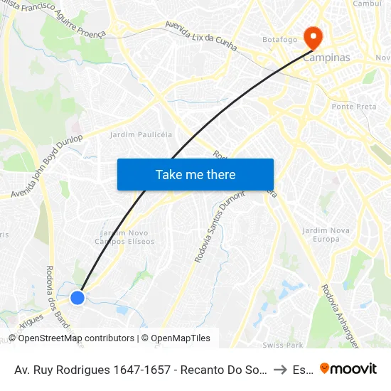 Av. Ruy Rodrigues 1647-1657 - Recanto Do Sol I Campinas - SP 13056-679 Brasil to Esamc map