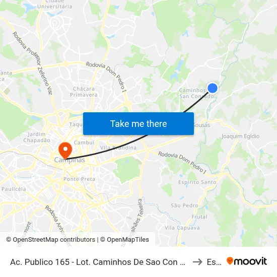 Ac. Publico 165 - Lot. Caminhos De Sao Con Campinas - SP 13104-070 Brasil to Esamc map