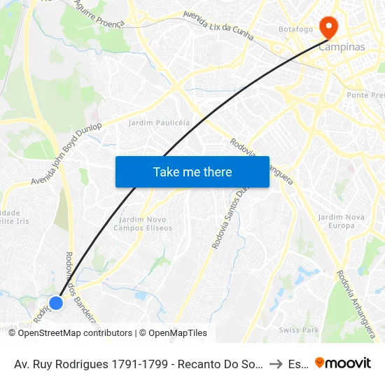 Av. Ruy Rodrigues 1791-1799 - Recanto Do Sol I Campinas - SP 13056-679 Brasil to Esamc map