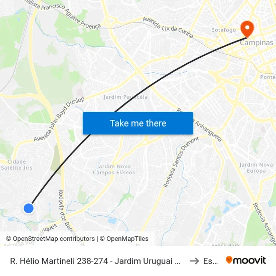 R. Hélio Martineli 238-274 - Jardim Uruguai Campinas - SP Brasil to Esamc map