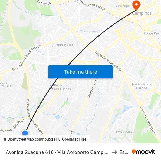 Avenida Suaçuna 616 - Vila Aeroporto Campinas - SP 13054-105 Brasil to Esamc map