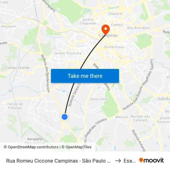 Rua Romeu Ciccone Campinas - São Paulo 13053 Brasil to Esamc map