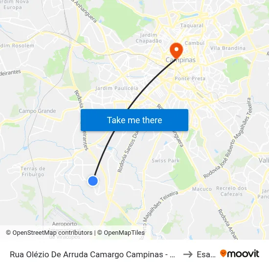 Rua Olézio De Arruda Camargo Campinas - São Paulo Brasil to Esamc map