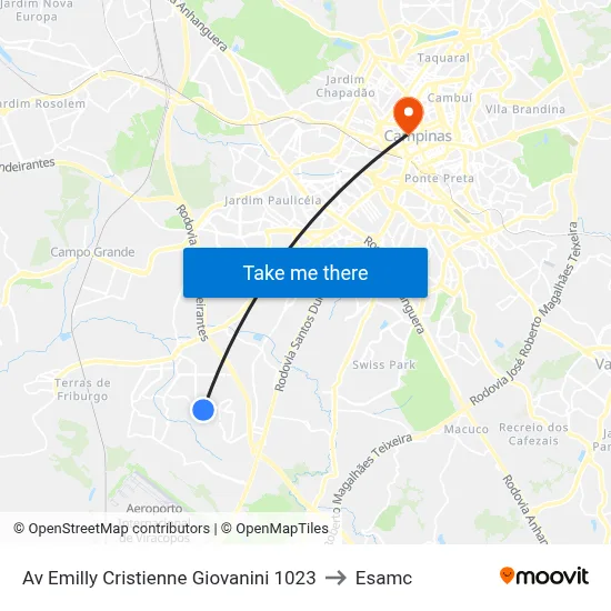 Av Emilly Cristienne Giovanini 1023 to Esamc map