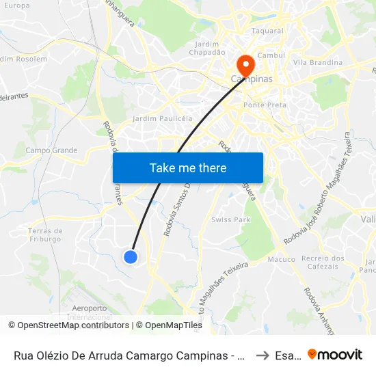 Rua Olézio De Arruda Camargo Campinas - São Paulo Brasil to Esamc map