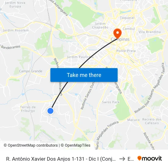 R. Antônio Xavier Dos Anjos 1-131 - Dic I (Conjunto Hab. Monsenhor Luiz Fernan Campinas - SP Brasil to Esamc map
